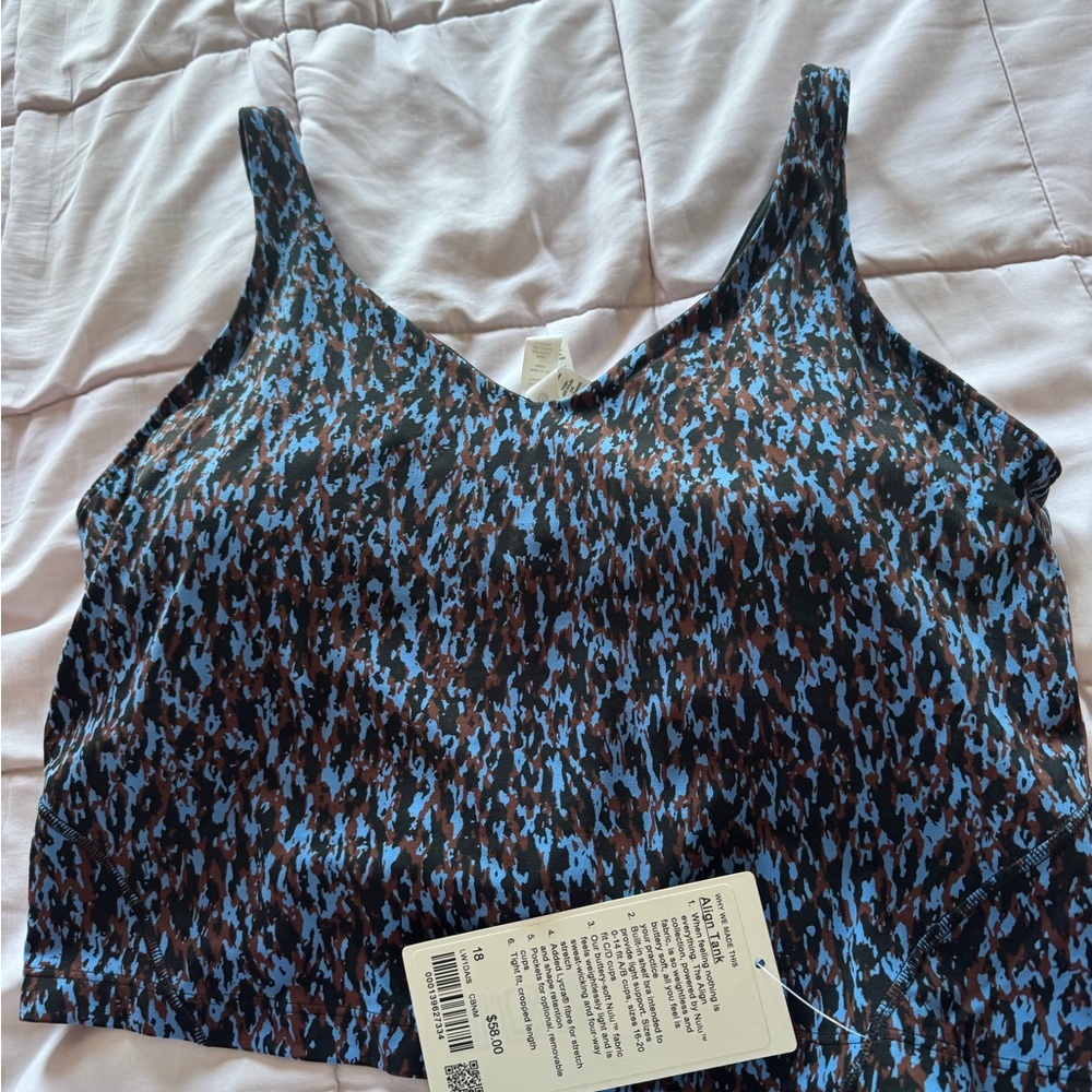 lululemon athletica Blue Sleeveless Crop Camisole